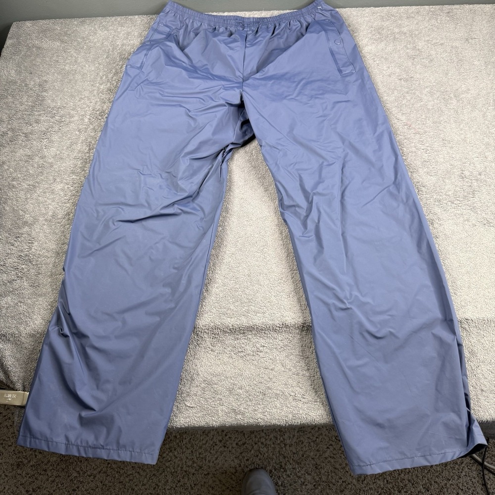 Columbia Rain Pants Mens XL Blue Nylon Polyamide Packable Outdoor Pull On Hiking